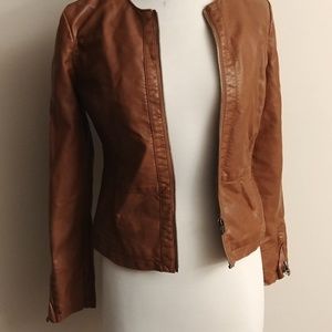 Loft tan leather jacket